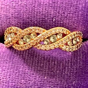 Ring Bomb Party RBP Rose Gold Aquamarine Band Sz8 NWOT